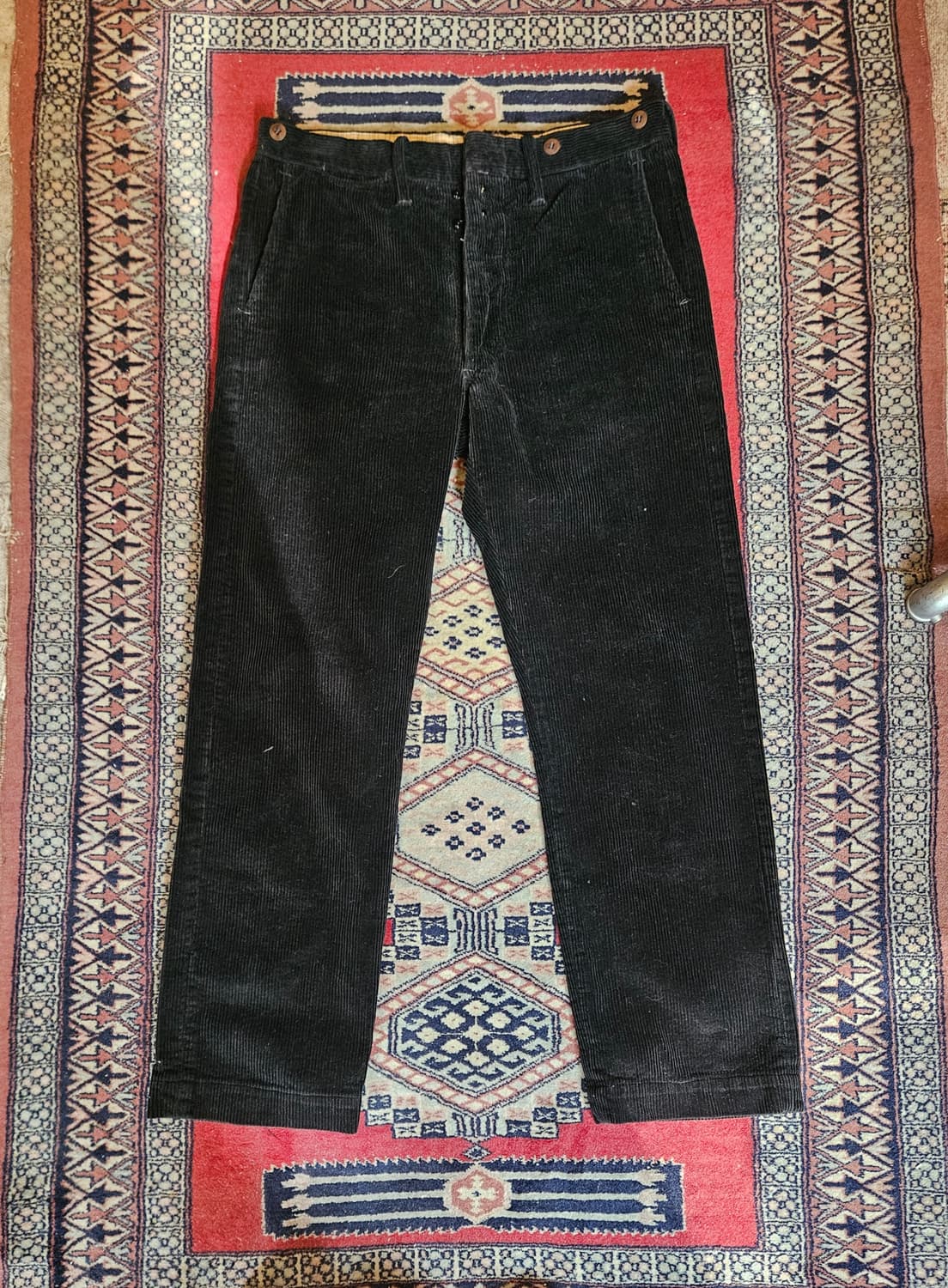 더블알엘 인디고 워싱 블랙 코듀로이 팬츠  상품이미지2