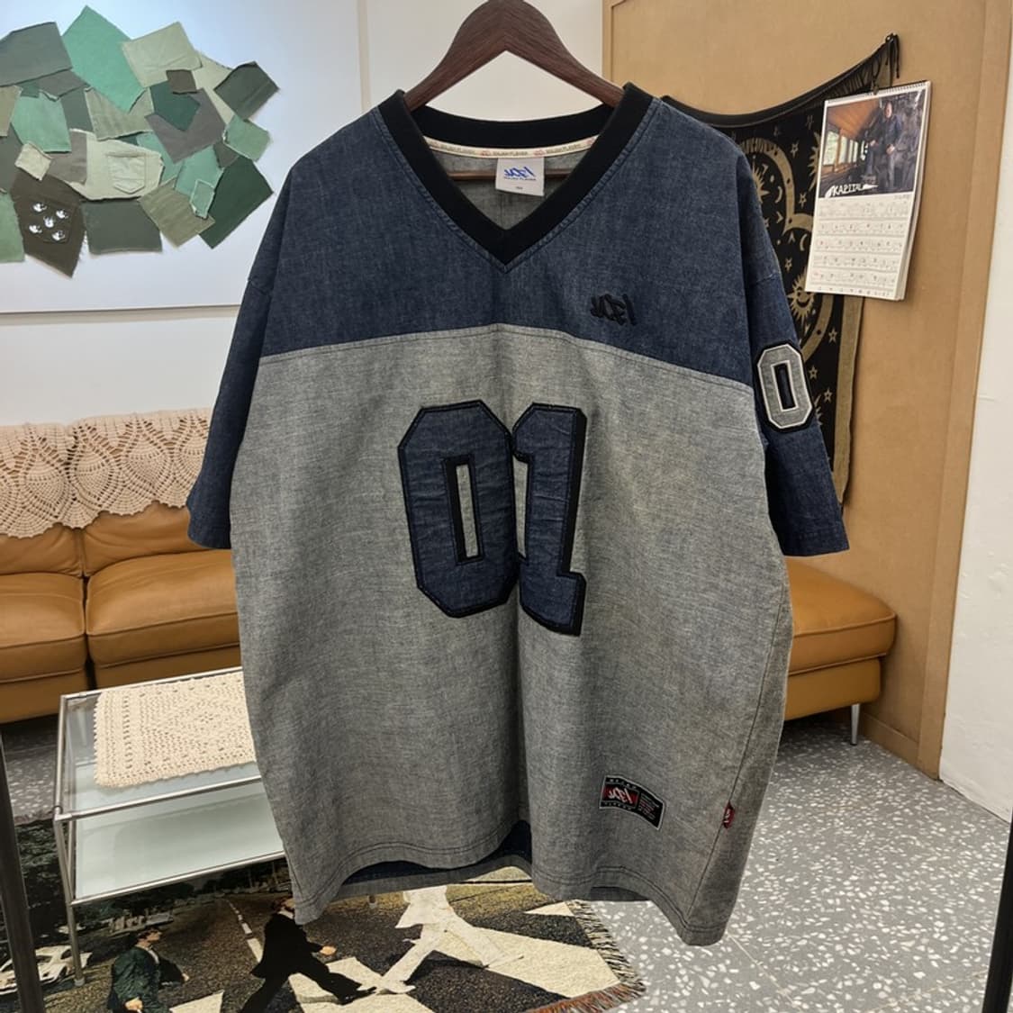 마자플라바 빈티지 스트릿 오버핏 데님 반팔티 105 C11570 상품이미지3
