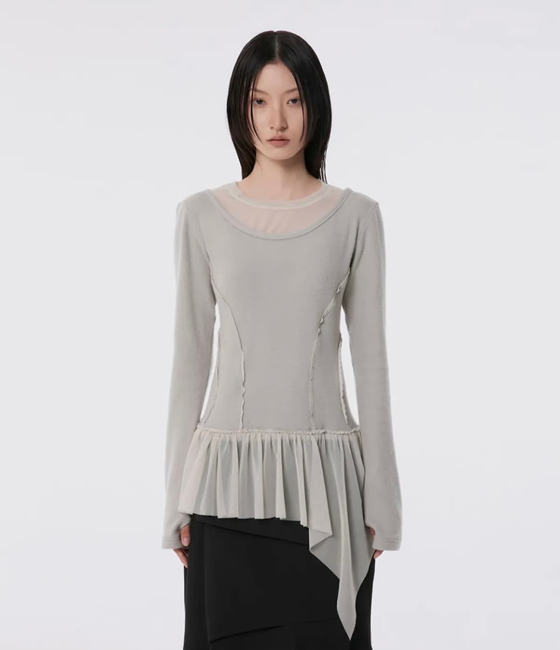 급처) 플레어업 레이어드 레이스 프릴 롱슬리브  상품이미지1