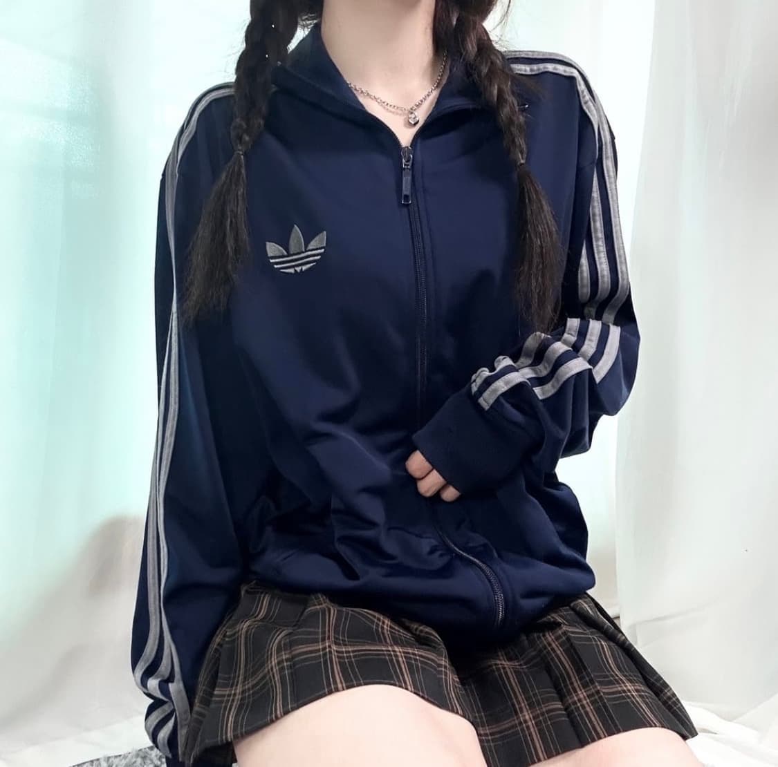 아디다스 네이비 그레이 로고 구파 져지 상품이미지2