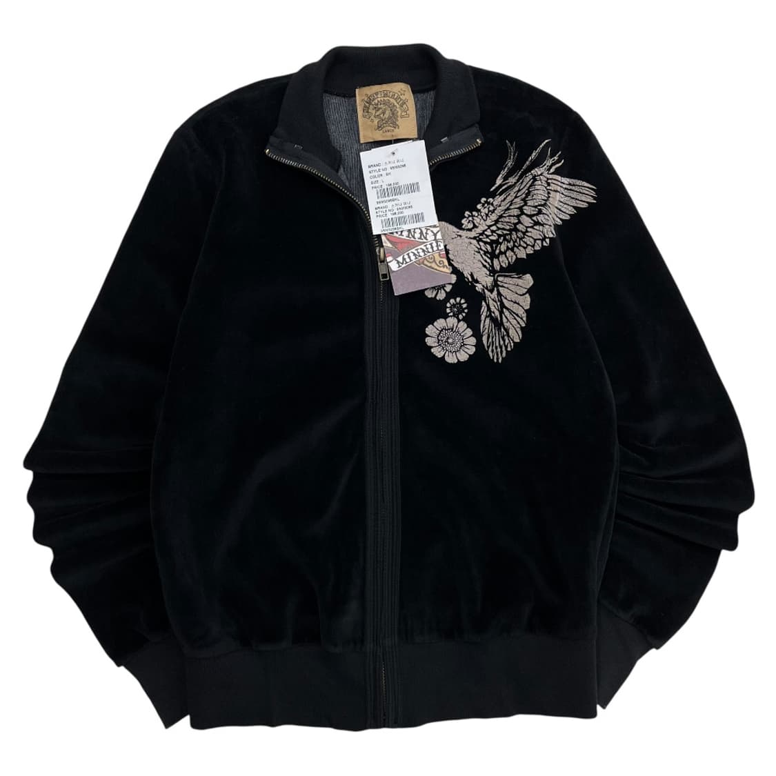 스키니미니 락시크맛 프린팅 블랙 벨벳 집업 L 상품이미지3