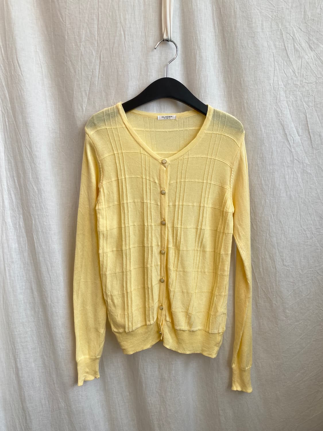 GLACIER 옐로우 면혼방 가디건(M) 상품이미지1