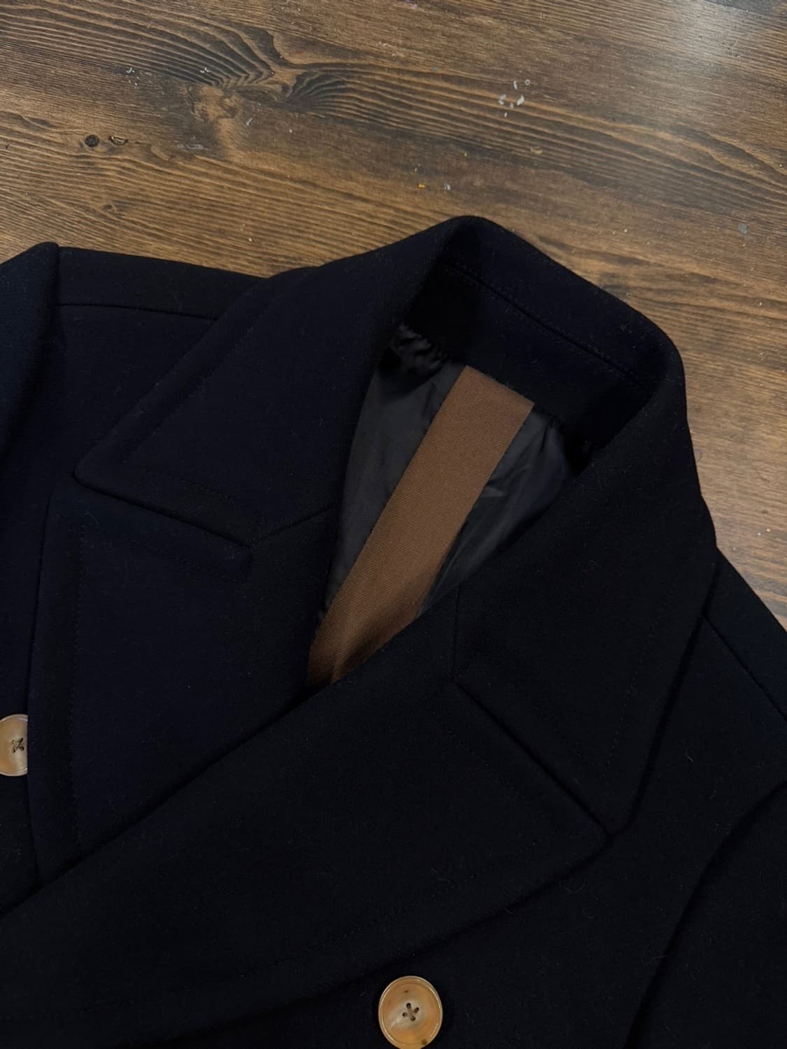 시스템 캐시미어 울 더블 브레스티드 코트 100 상품이미지4