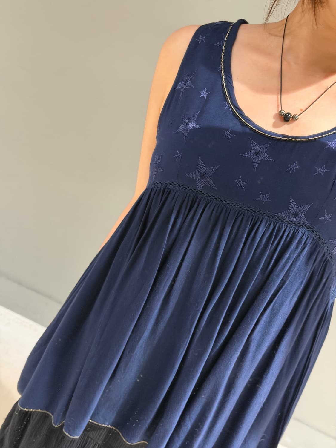 star pattern diagonal line sleeveless  상품이미지5