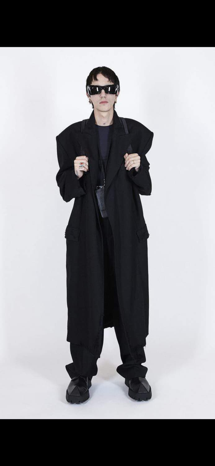 [46] 디스트로이드 오버 코트 블랙 상품이미지2