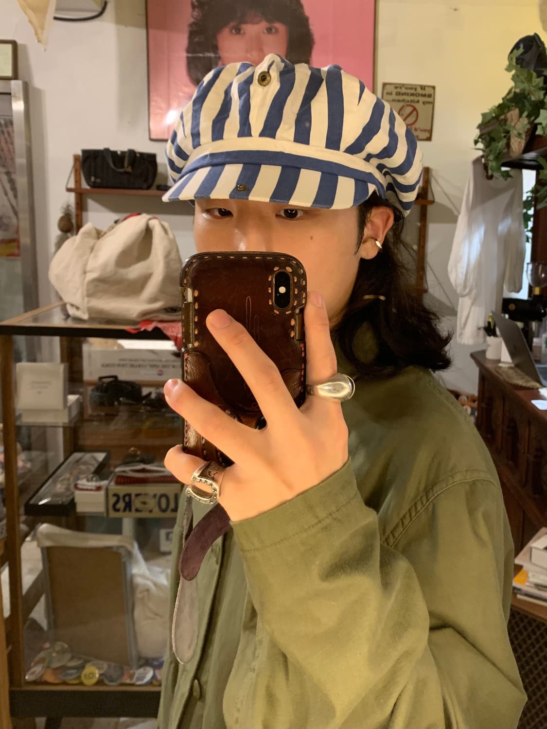 빔스보이 스트라이프 뉴스보이 베레모 캡 상품이미지2