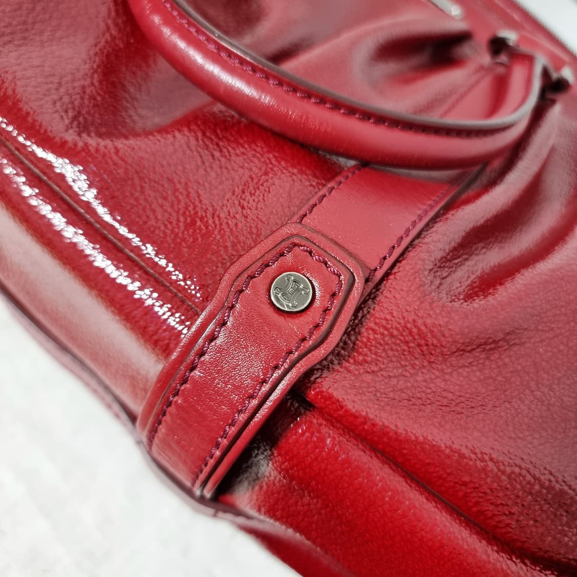 셀린느 레드 에나멜 가죽 토트백 (사이즈 넉넉함) 상태양호 상품이미지10