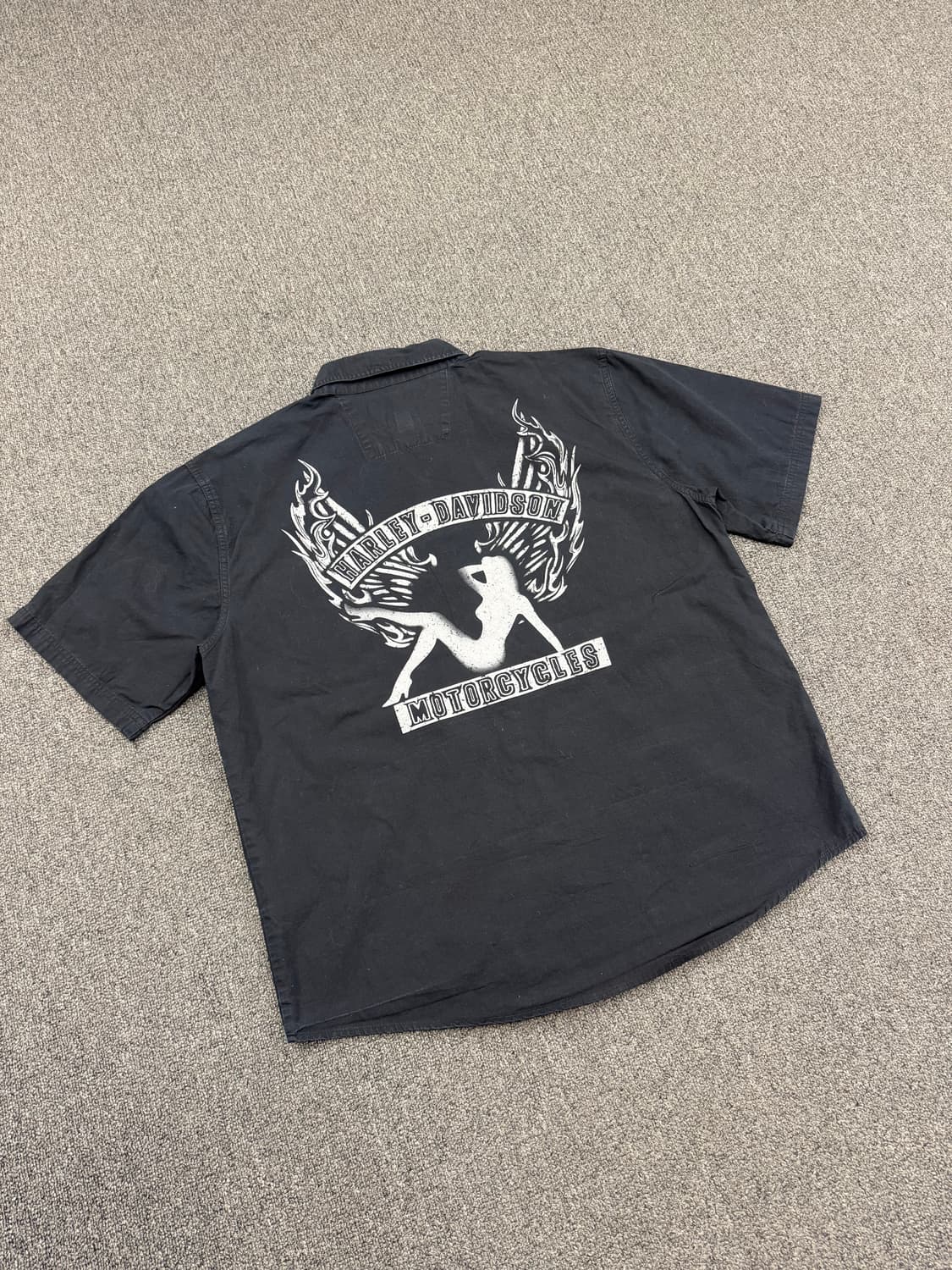 L)할리데이비슨 빈티지 프린팅 반팔 셔츠 상품이미지4