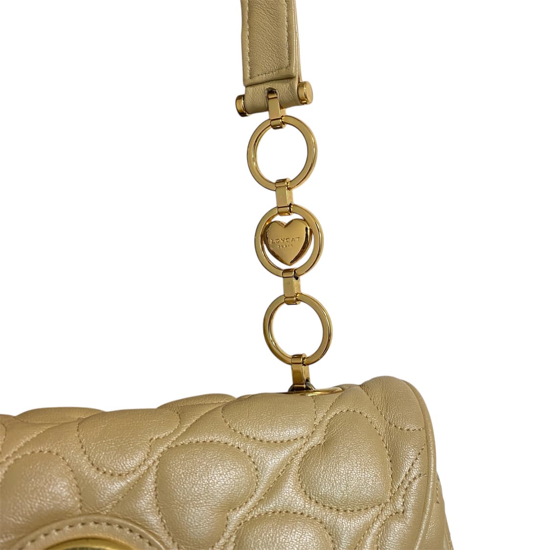 러브캣 하트 퀄팅 골드 미니 크로스백 상품이미지4