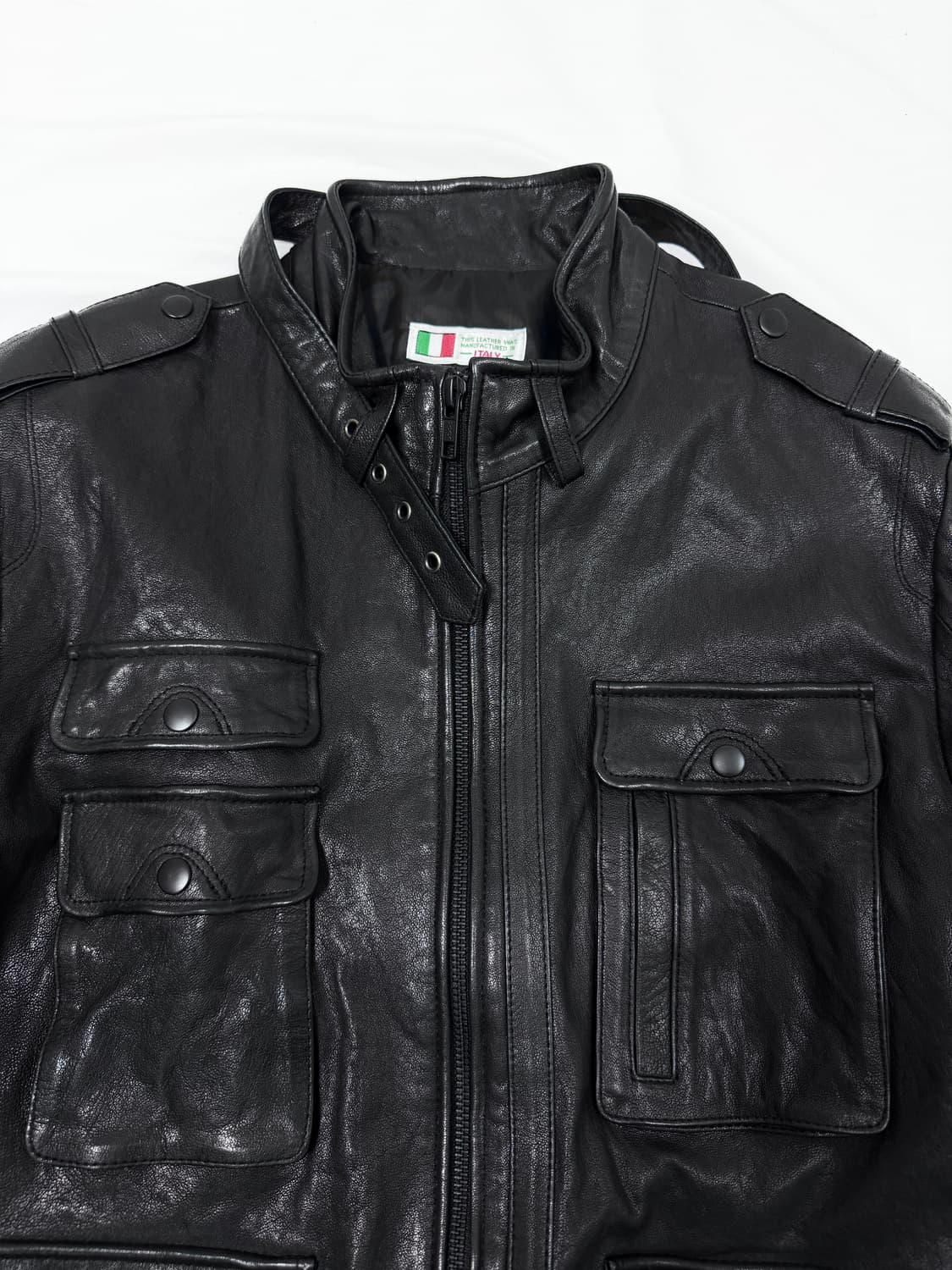 이태리 양가죽 멀티포켓 레더 자켓 상품이미지4