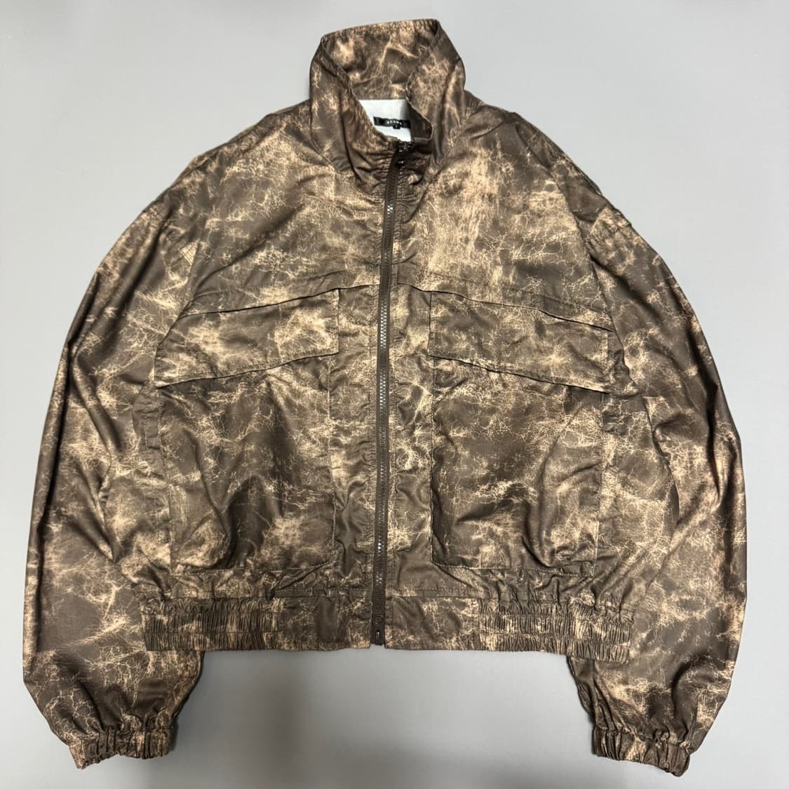 빔즈(BEAMS) 25ss 브라운컬러 다잉 패턴 와이딩 쇼트 블루종 자켓 상품이미지6