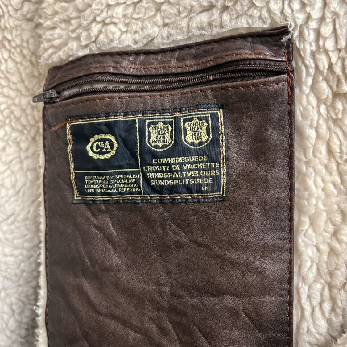 90s 빈티지 나바호 카우하이드 스웨이드 레더 쉐르파 봄버자켓 N582 상품이미지7