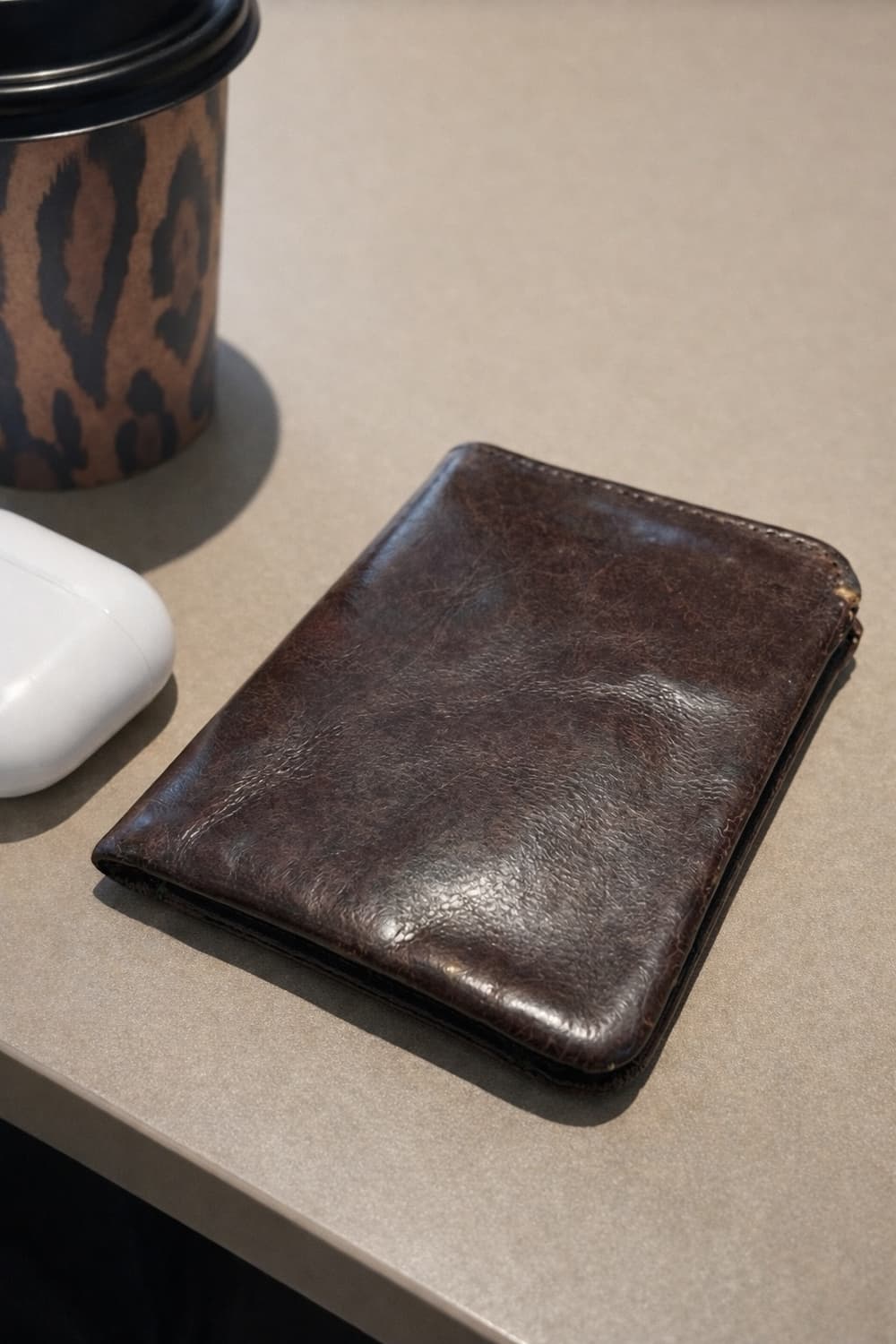 소가죽 빈티지 에이징 반지갑 상품이미지1