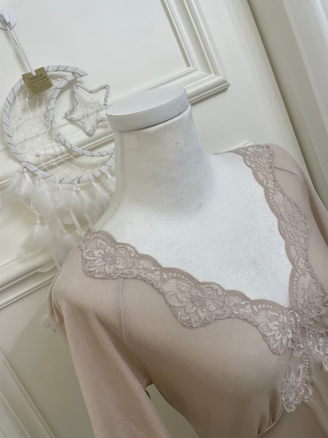 beige lace point inner slip(size-L) 상품이미지7