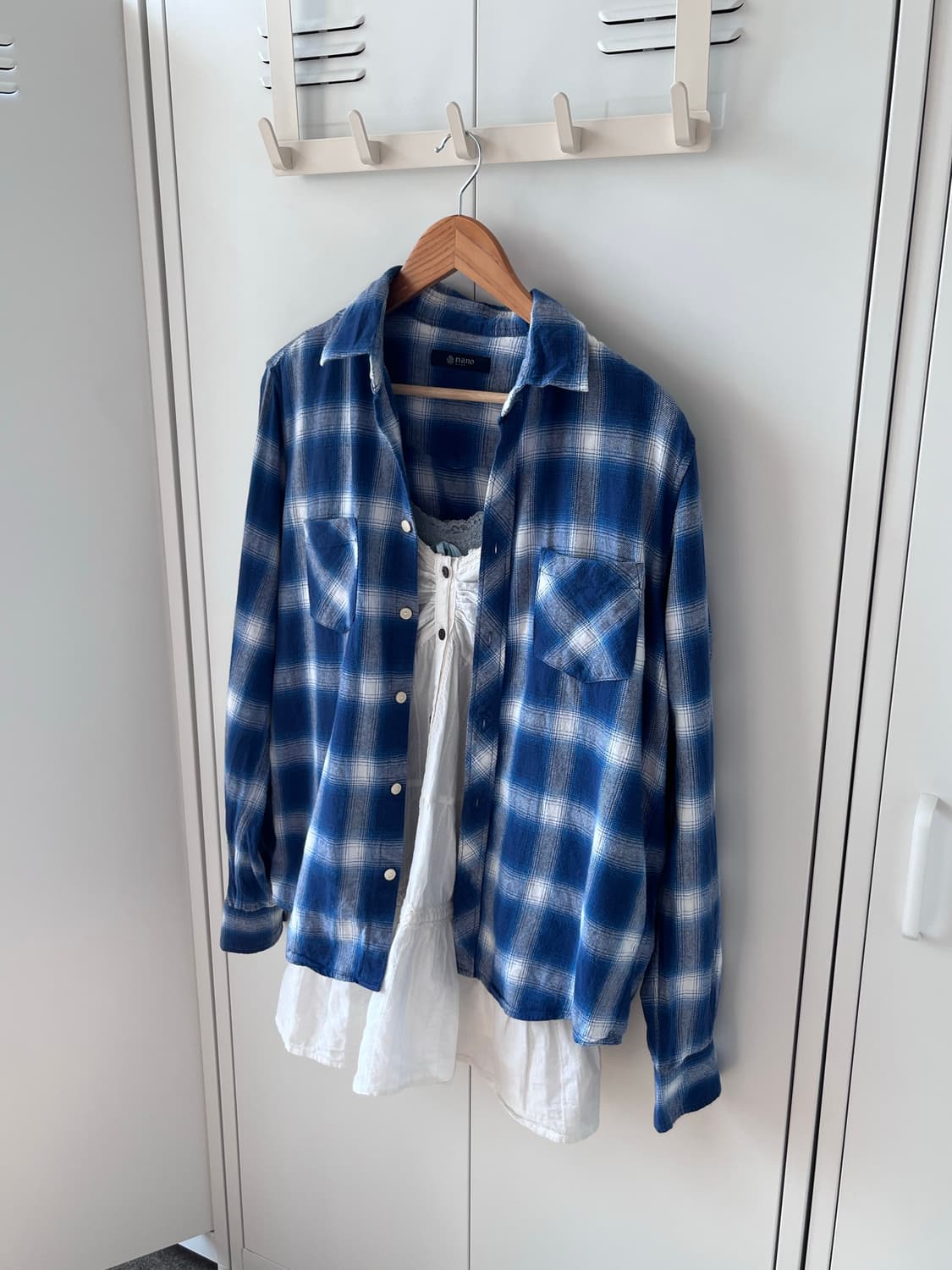 Nano base 블루 체크 셔츠 남방 상품이미지2