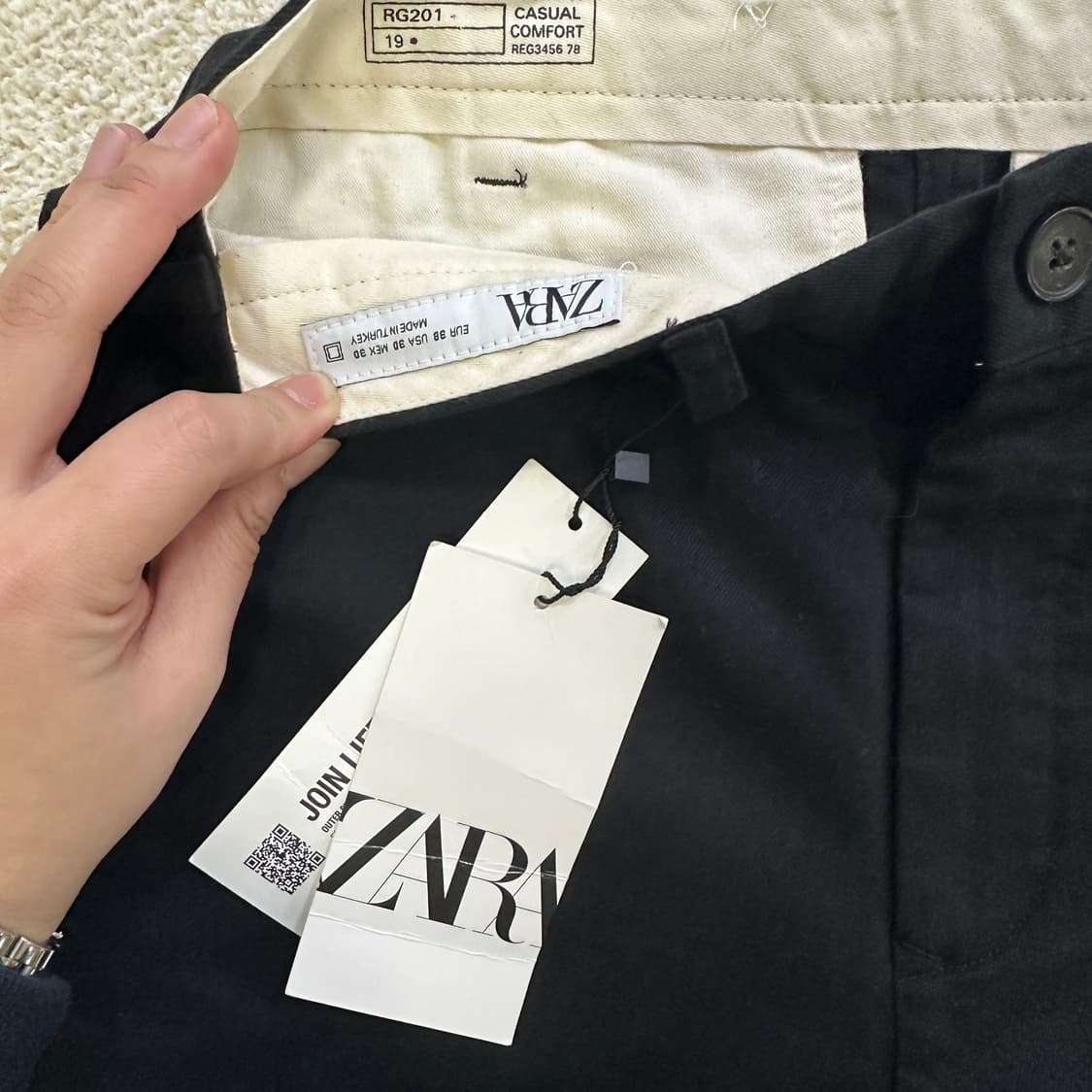 38 새상품 자라 일자 블랙 팬츠 0317D  상품이미지2