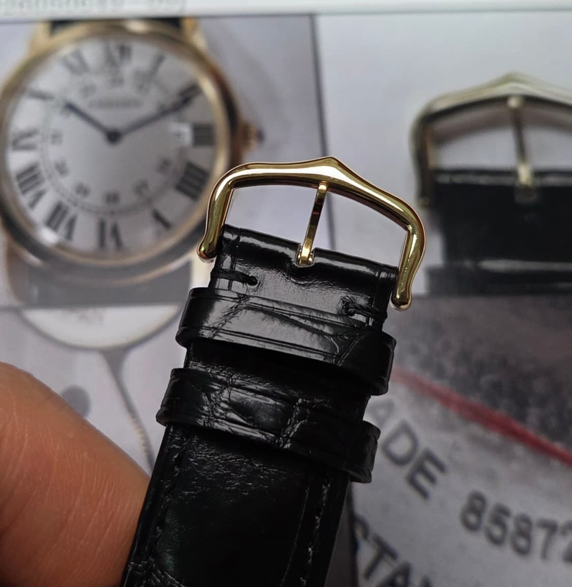 까르띠에 롱드솔로 18K올금통 실버로만판 36mm 쿼츠 (감정서 포함) 상품이미지7