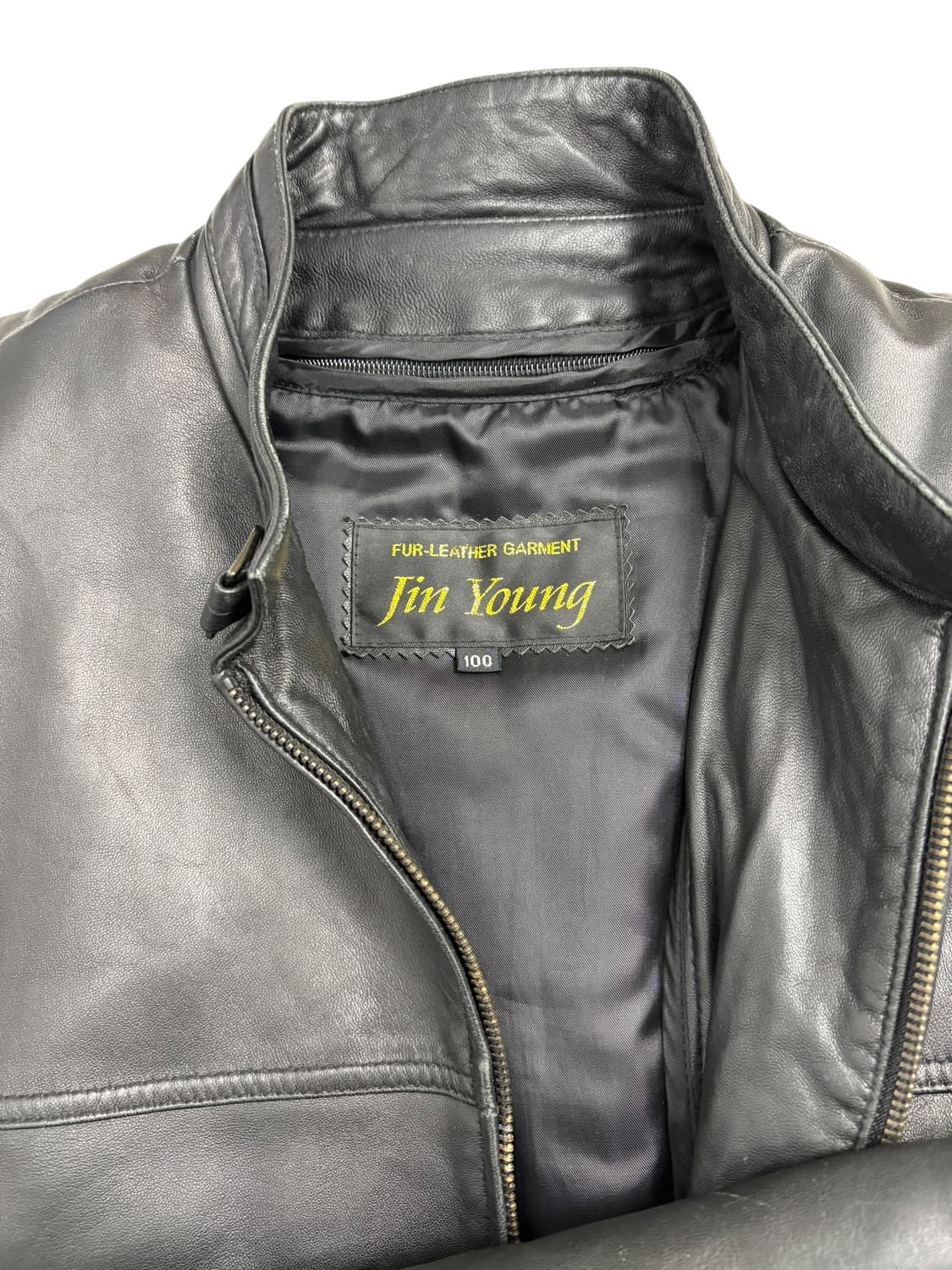 진용 남성용 블랙 가죽 자켓 상품이미지6