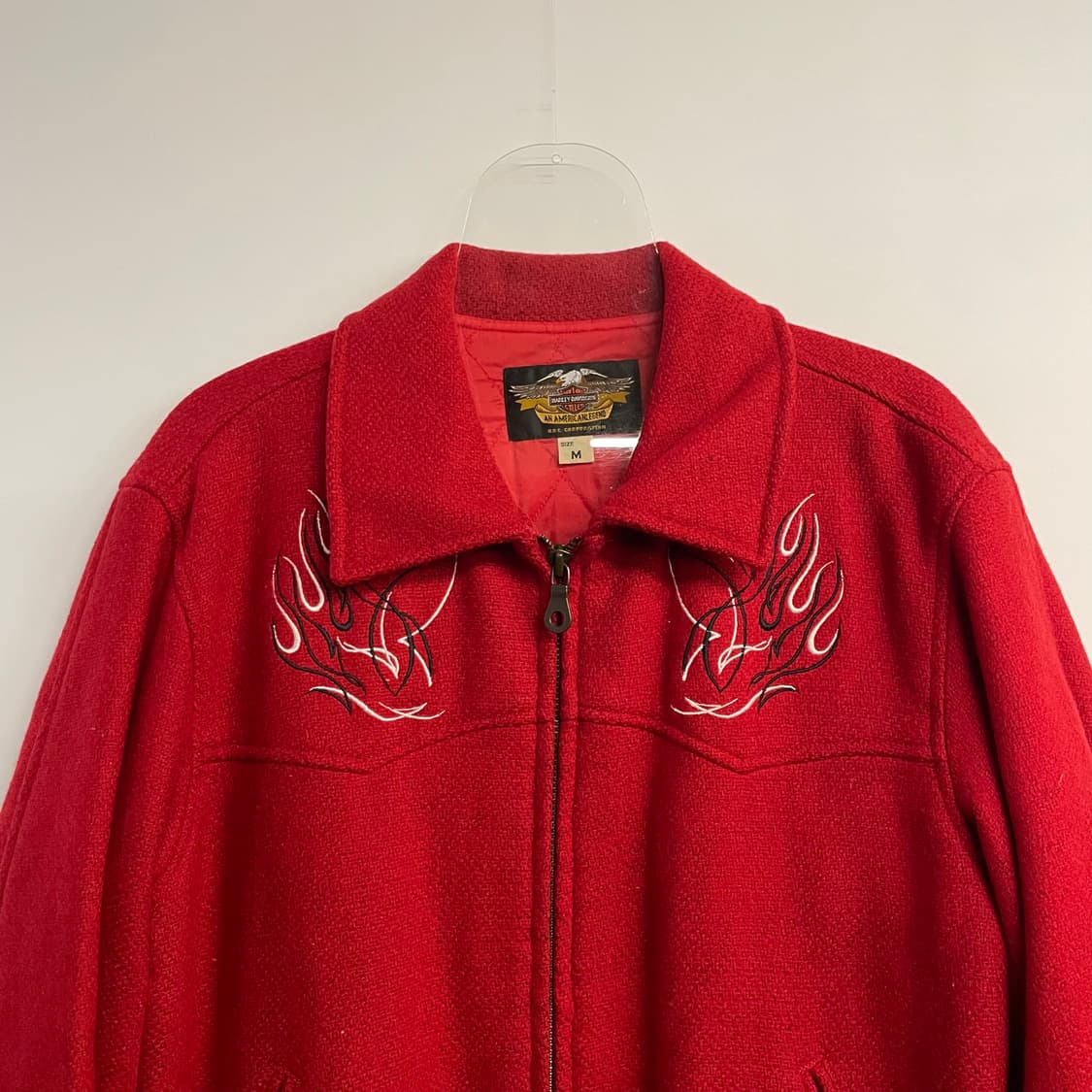 90s 할리 데이비슨 플레임 울 숏자켓 상품이미지5