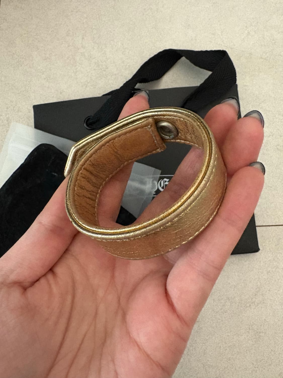 Chrome hearts 버클 골드 가죽 팔찌 상품이미지4