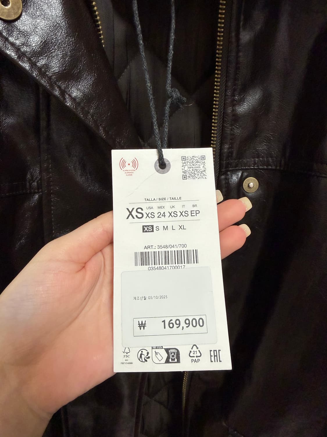 자라 페이크 퍼 칼라 재킷 브라운 XS 상품이미지6