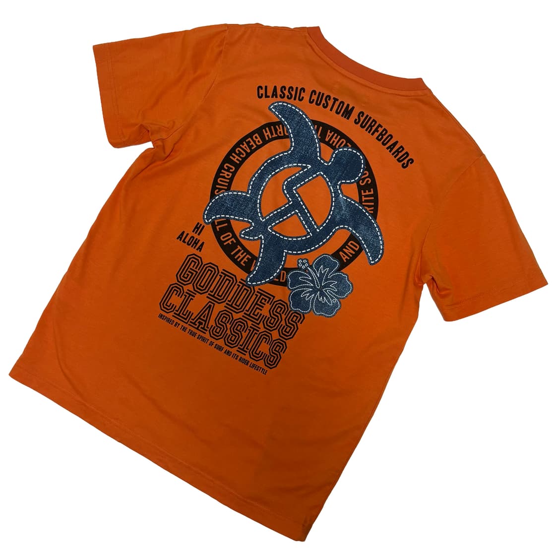 고데스 클래식 터틀 그래픽 오렌지 반팔 티셔츠 상품이미지1
