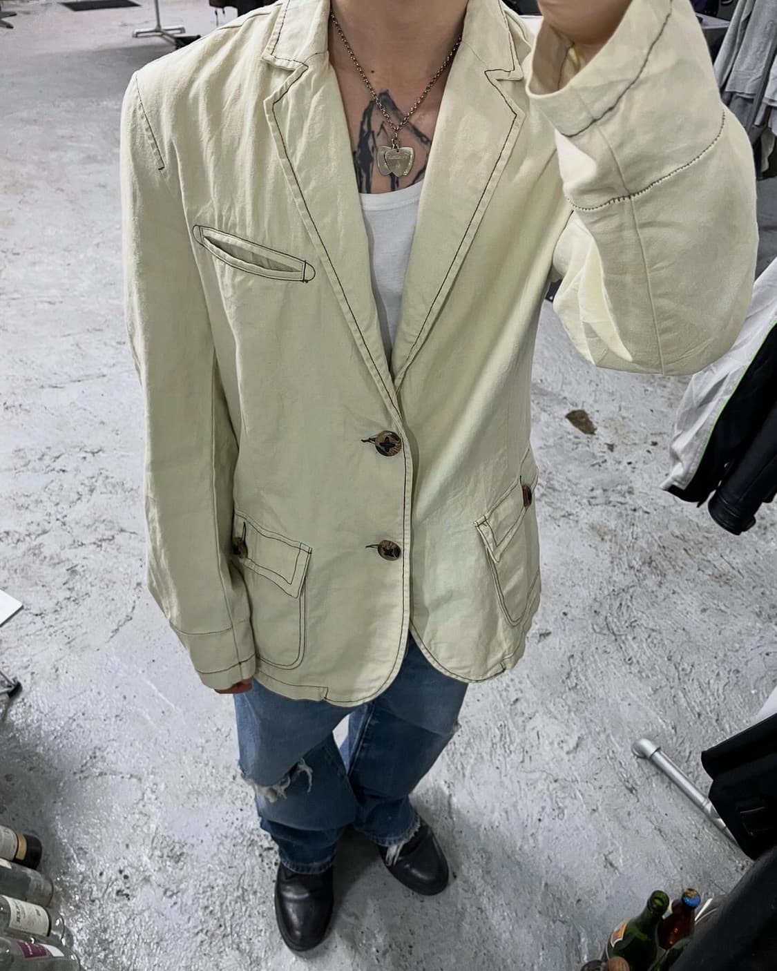 never seen thing linen blazer 상품이미지2