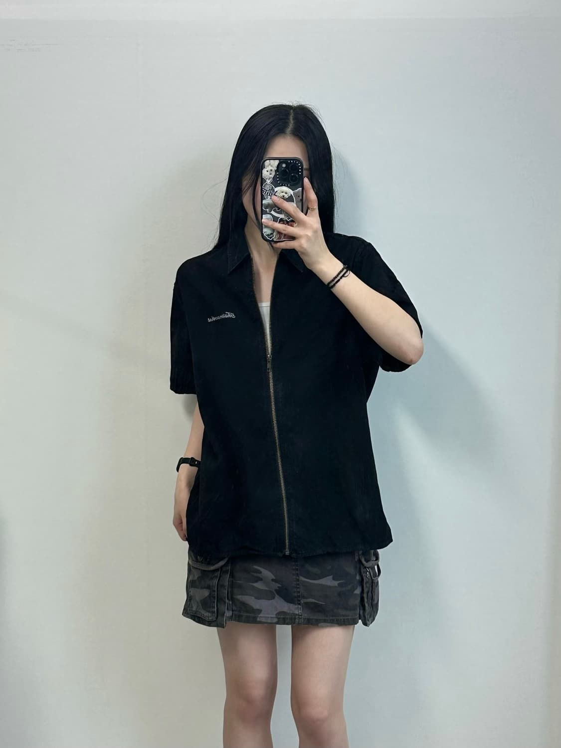 디스이즈네버댓 자수로고 블랙 반팔 셔츠 자켓 상품이미지1