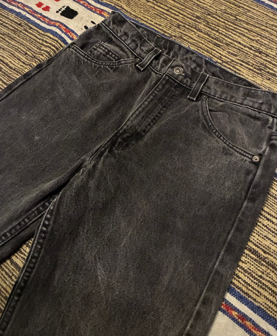 (27~28)90s USA 빈티지 리바이스 505 오렌지탭 흑청 데님 상품이미지2