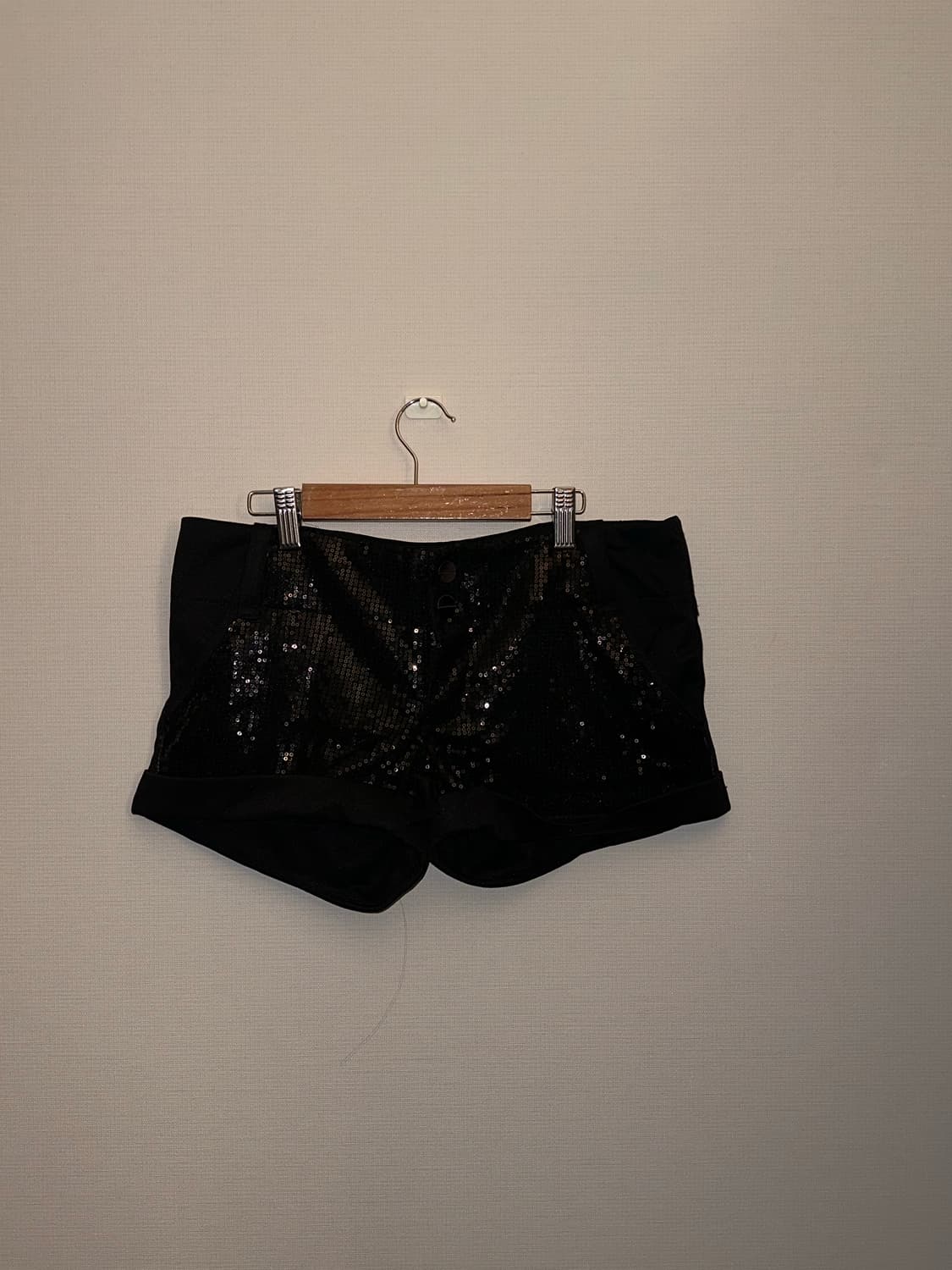 글리터 스팽글 블랙 빈티지 핫팬츠 상품이미지7