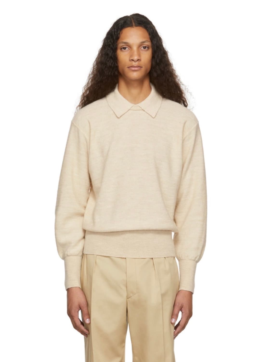 (새제품 택ㅇ) 르메르 더블 칼라 니트 초크 상품이미지1