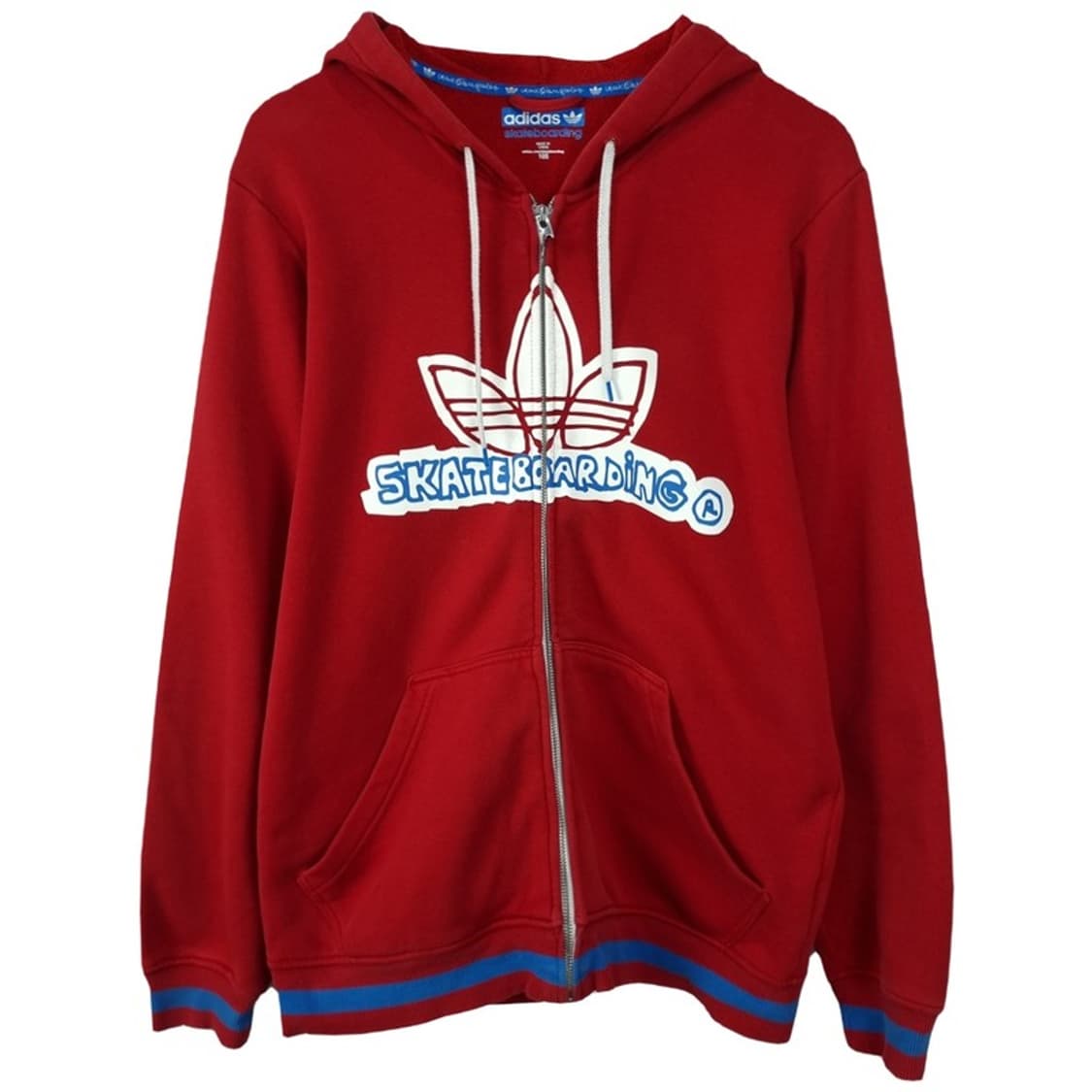 [아디다스 x 마크곤잘레스] 빅로고 프린팅 후드 집업 레드 M19466 상품이미지2