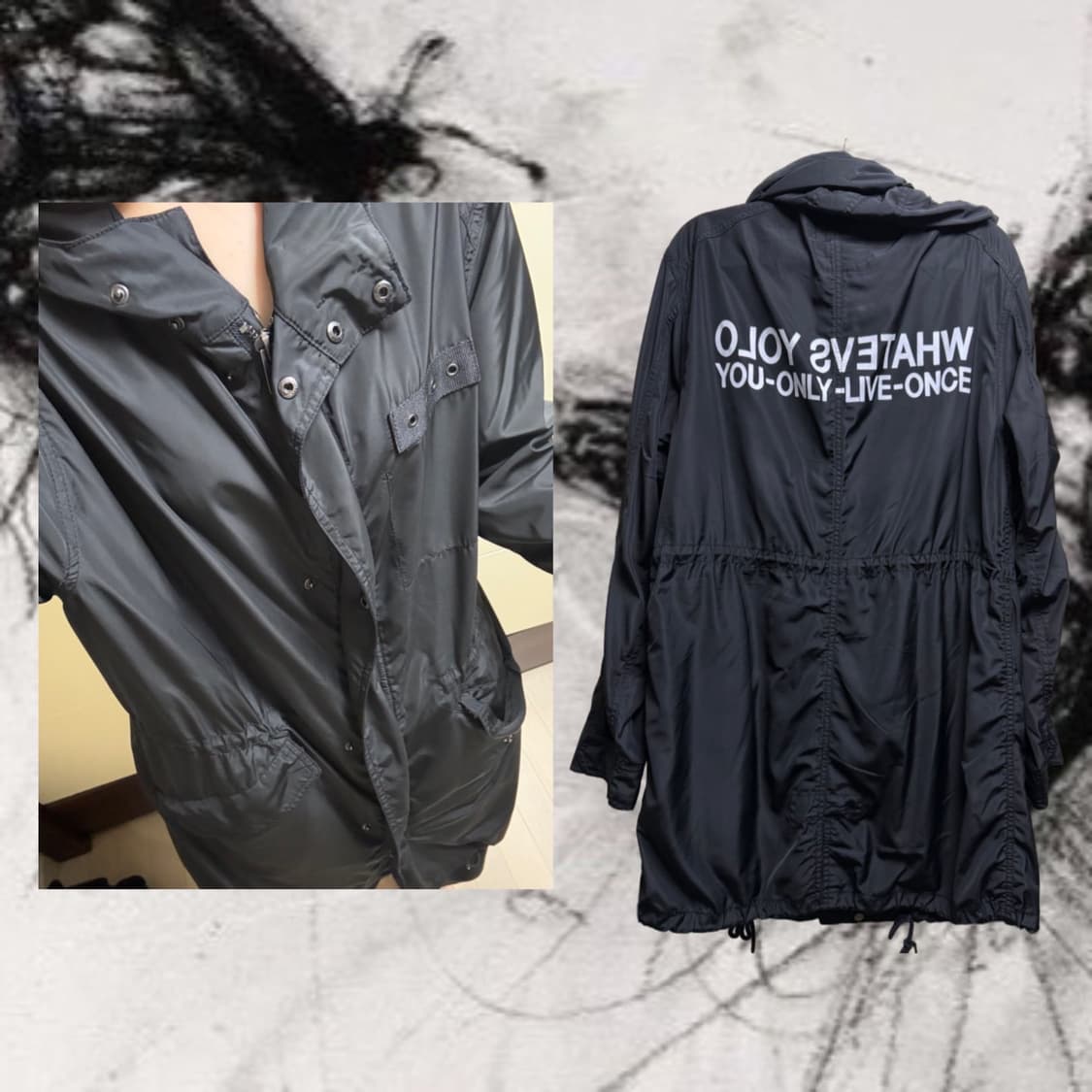 y2k 블랙 야상 바람막이 상품이미지2