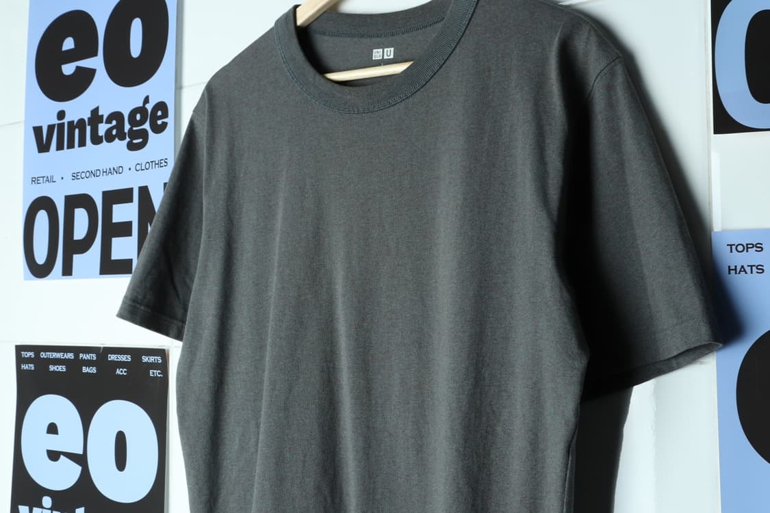 (L-XL) 유니클로 반팔 티셔츠 소재패턴 U라인 감성-H31918 상품이미지5