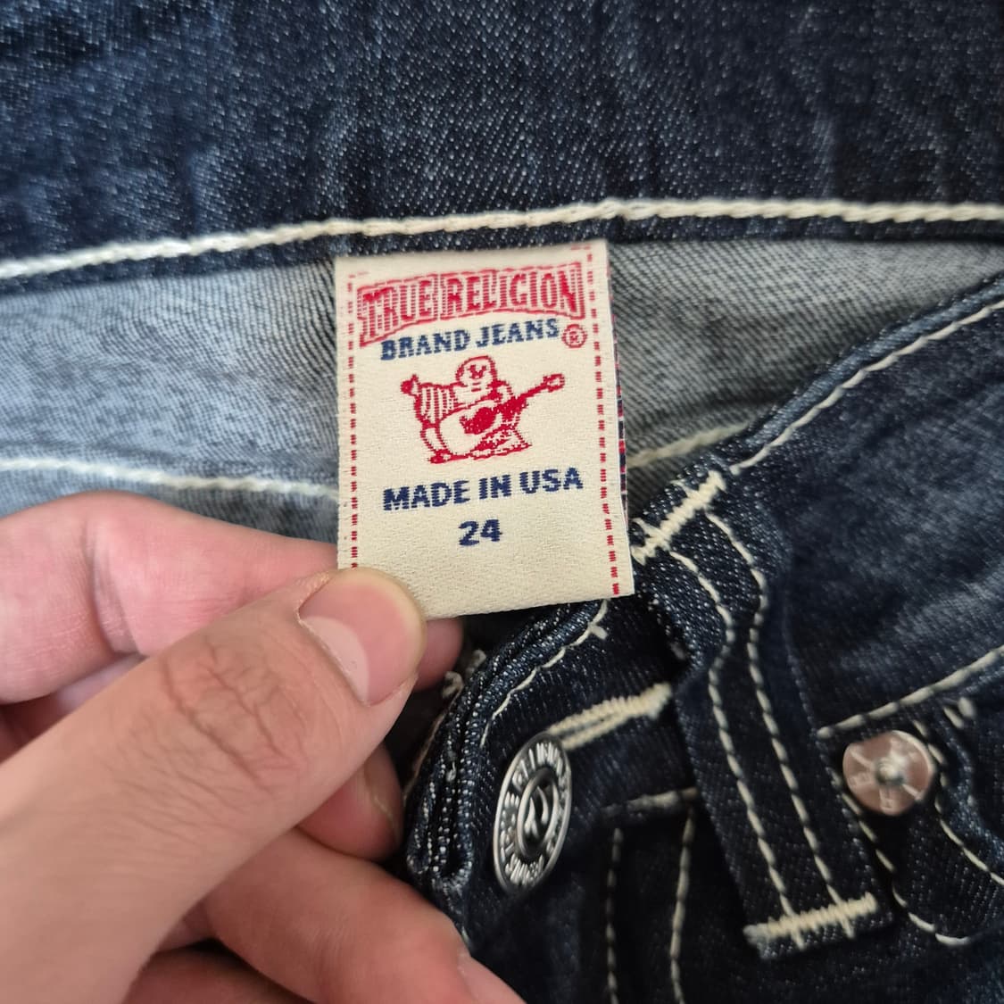 트루릴리전 여성 워싱 스트레이트 데님진 청바지 상품이미지5