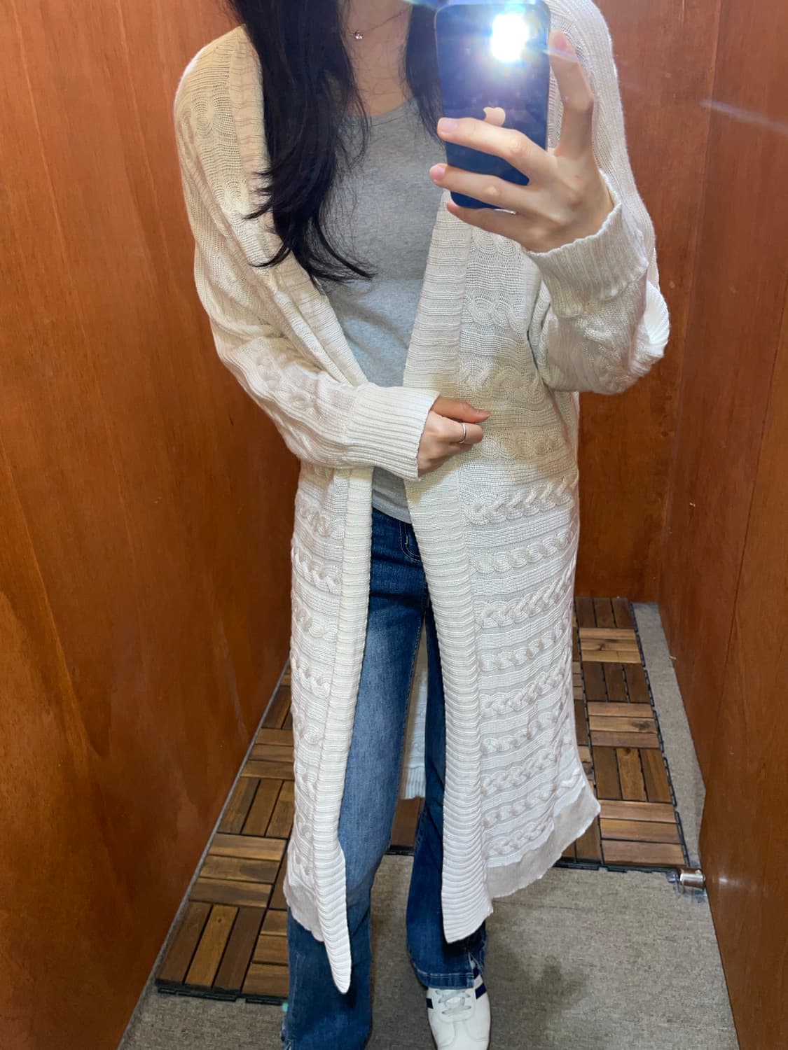 (L) Lauren 로렌 랄프 로렌 케이블 롱 니트 가디건   상품이미지2