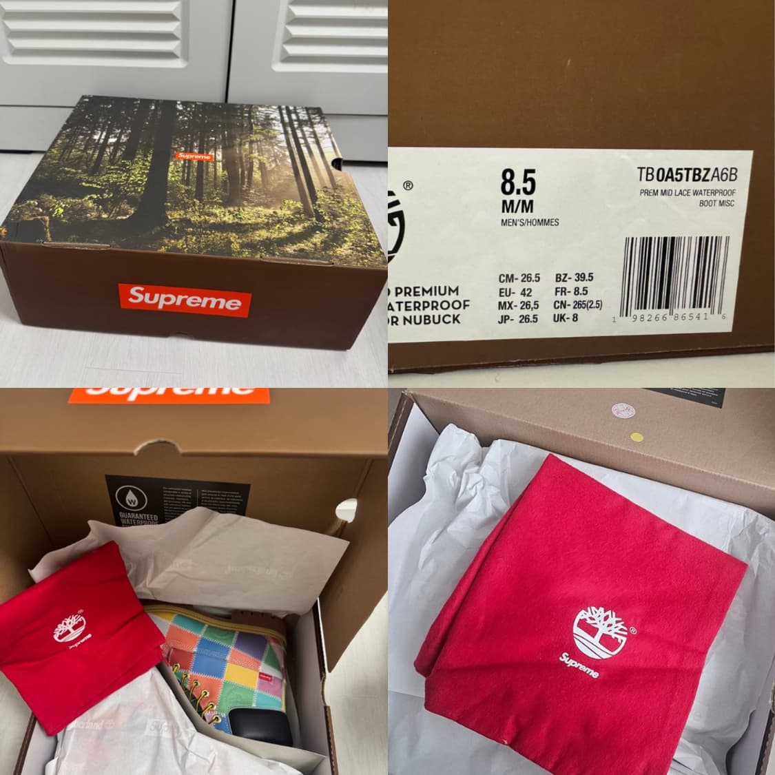 🥾 [새상품] 팀버랜드 × 슈프림 패치워크 6인치 프리미엄 워터프루프 상품이미지2