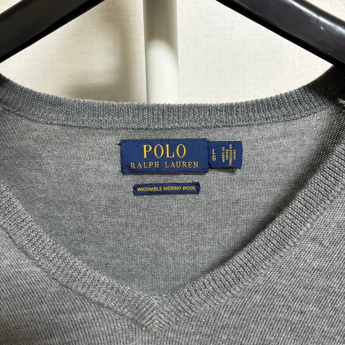 폴로 랄프로렌 워셔블 메리노울 V넥 니트 / 그레이, L 상품이미지4