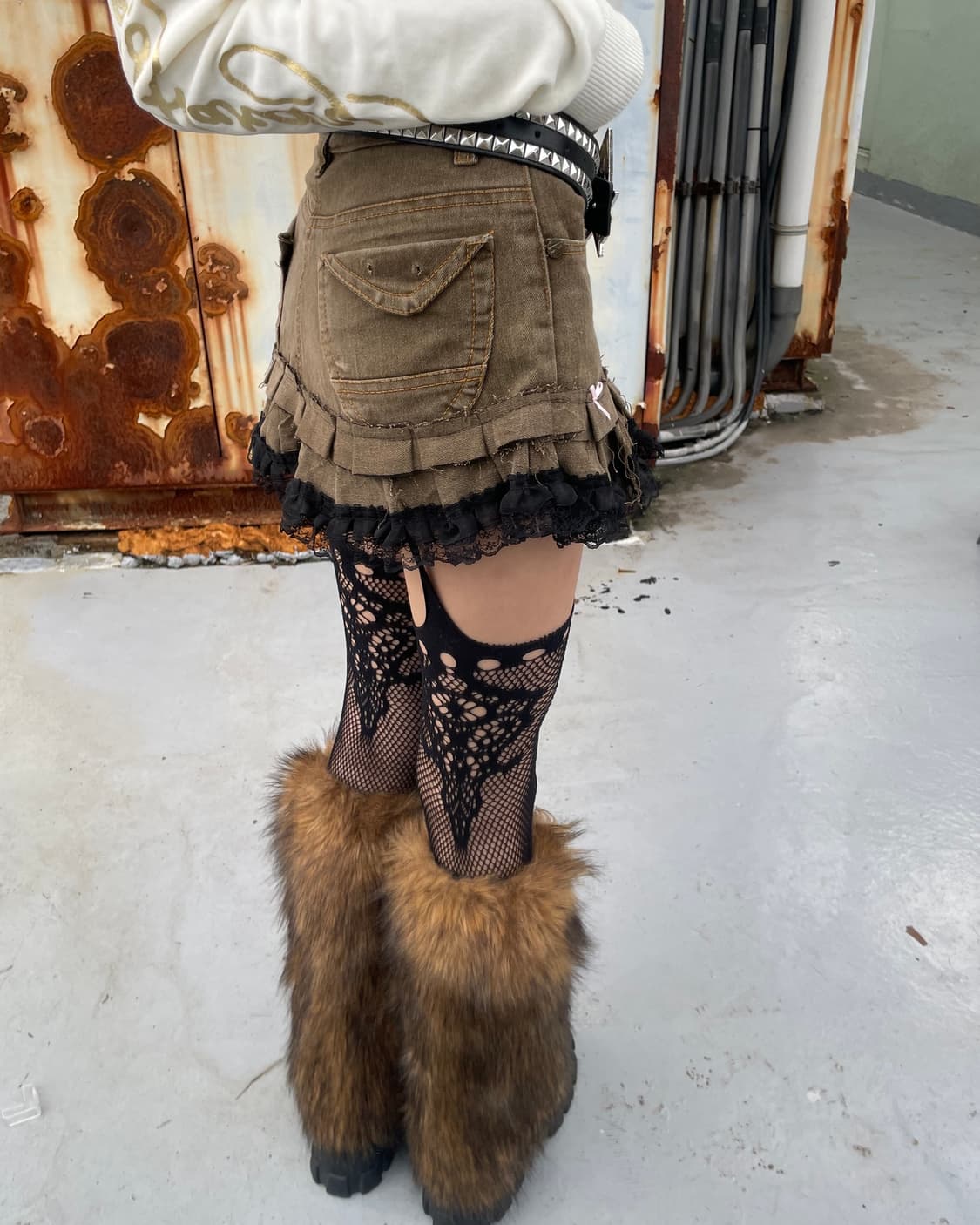 🎸브라운 프릴 스커트🎸 상품이미지3