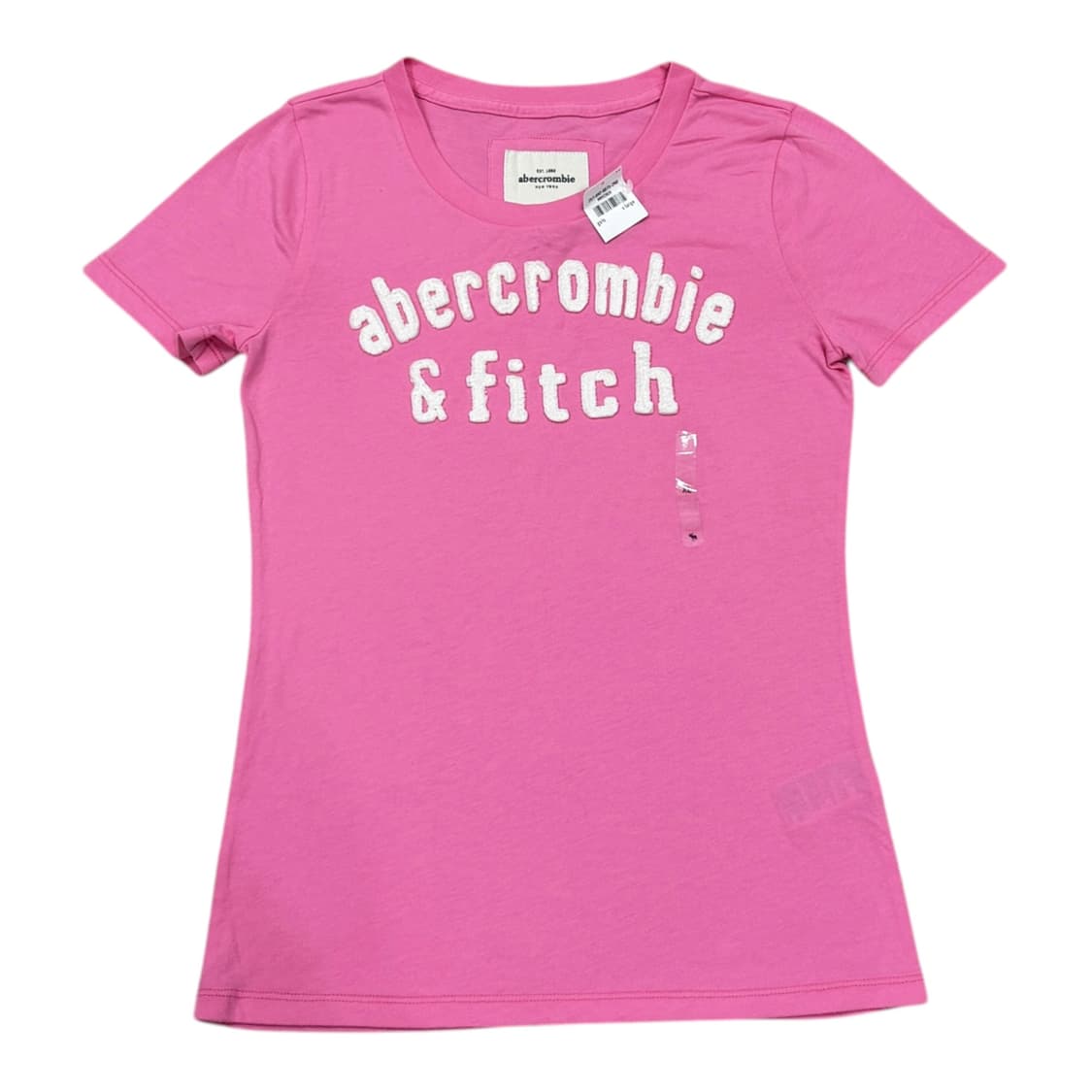 아베크롬비 Y2K 딱붙핏 스펠로고 반팔티 핑크 XL 상품이미지1