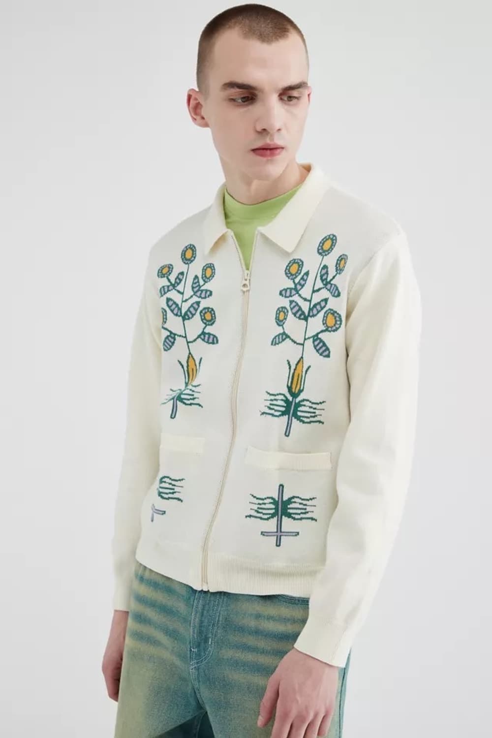 오베이 니트 집업 상품이미지1