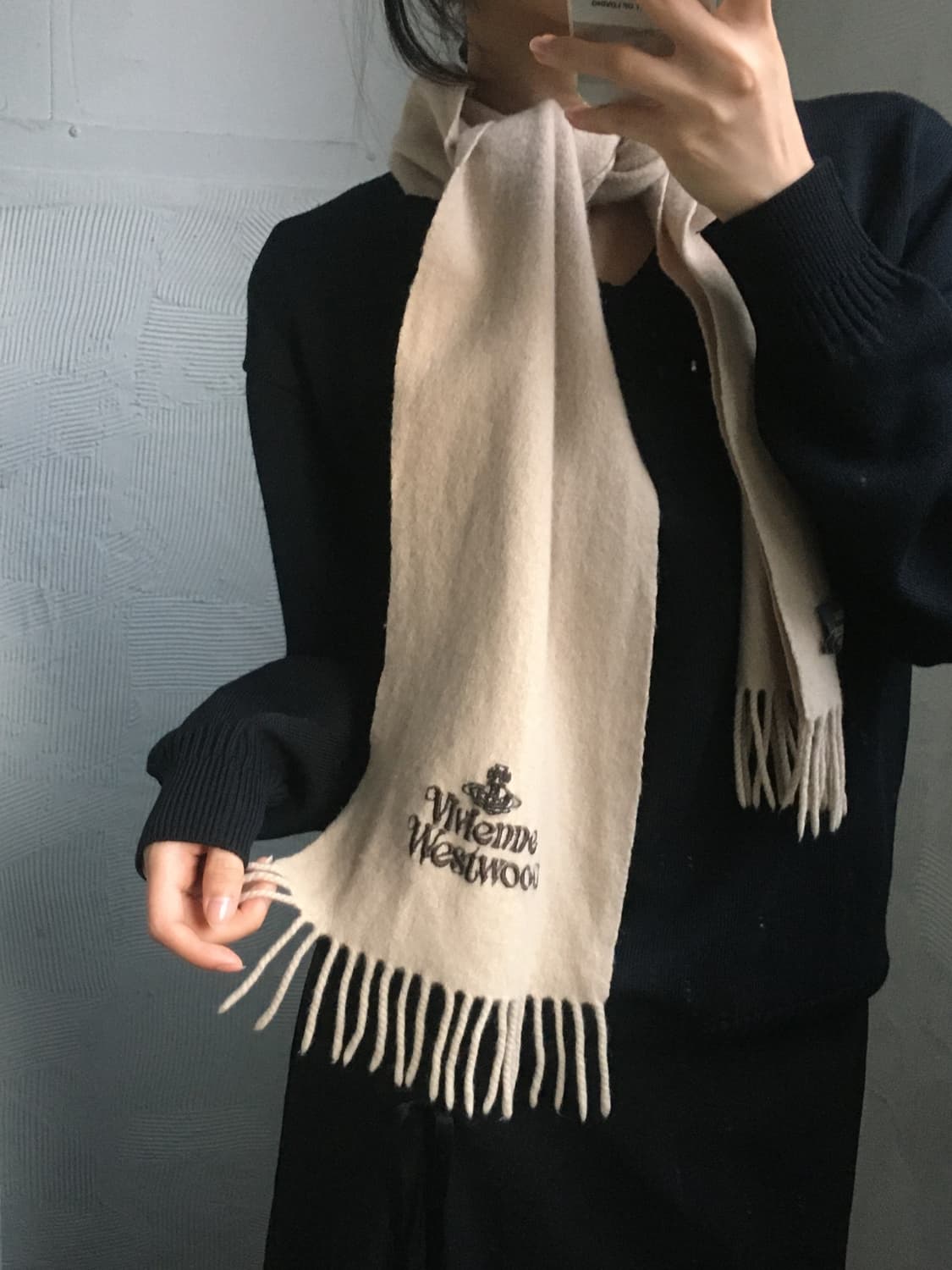 Vivienne Westwood 비비안웨스트우드 울 베이지 머플러 상품이미지1