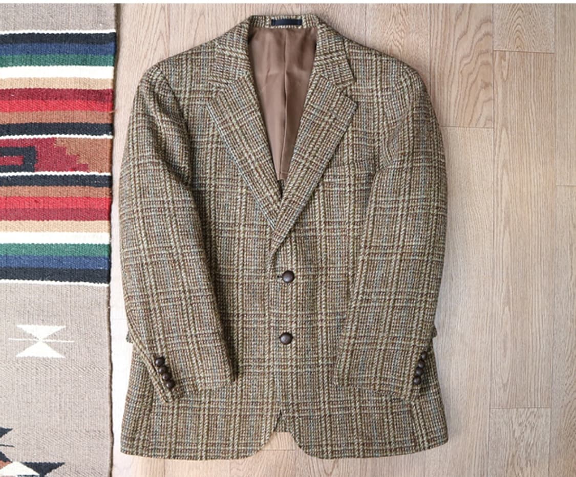 

일본판 Harris tweed 해리스 트위드 빈티지 2버튼 블레이저  상품이미지1