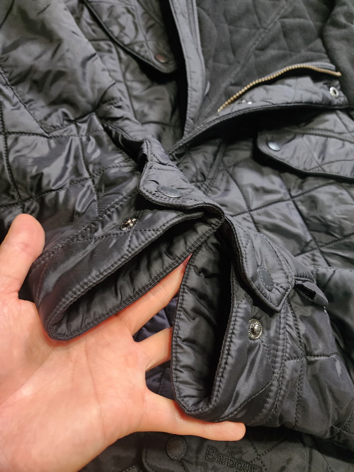 바버 폴라 퀼팅 자켓 M사이즈 상품이미지9