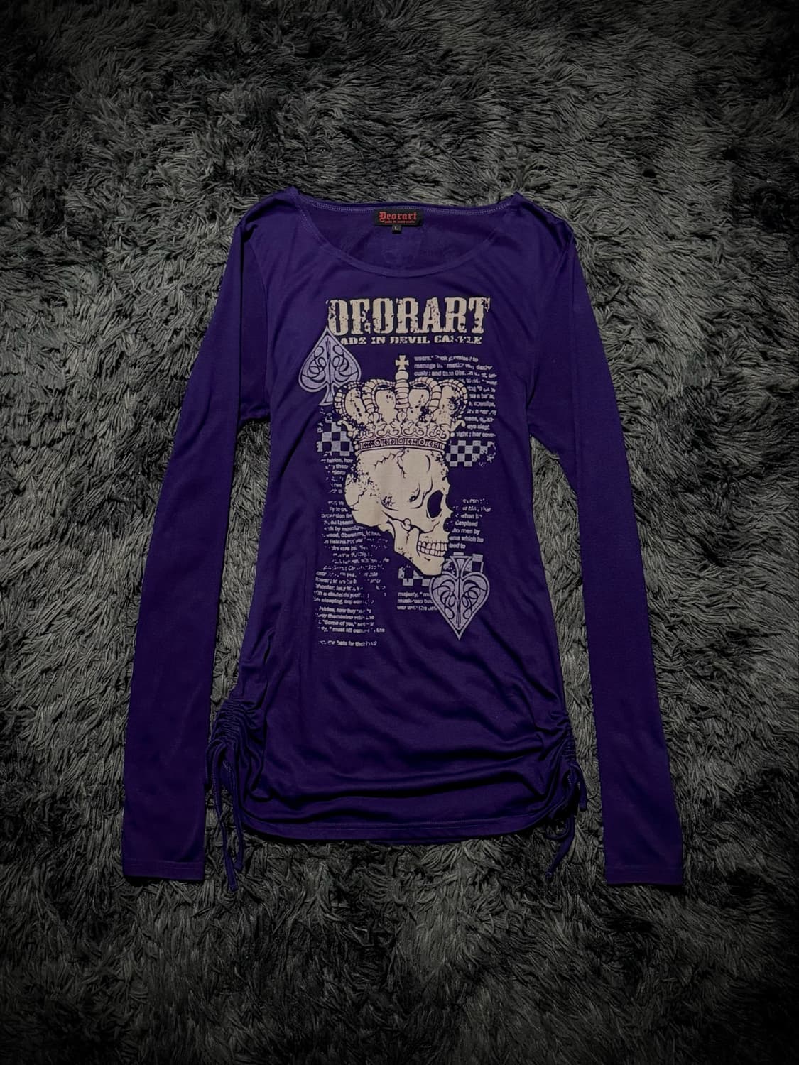 Deorart 스컬 크라운 프린팅 사이드 셔링 롱슬리브 상품이미지1