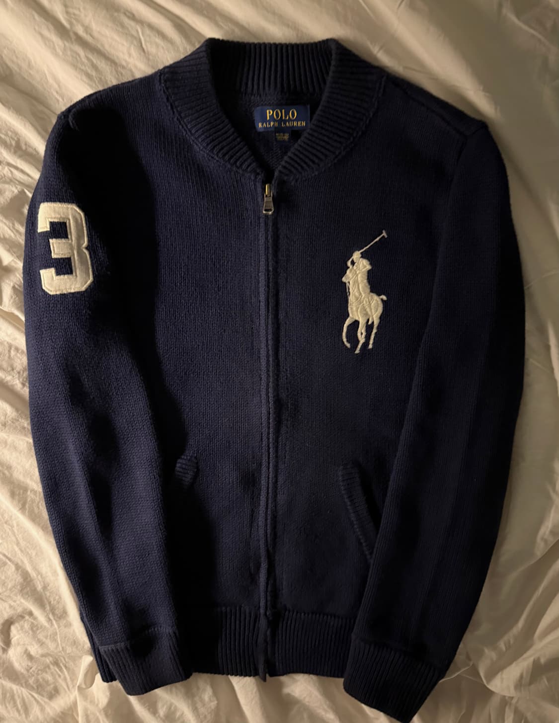 폴로 빅포니 니트집업 네이비 상품이미지2
