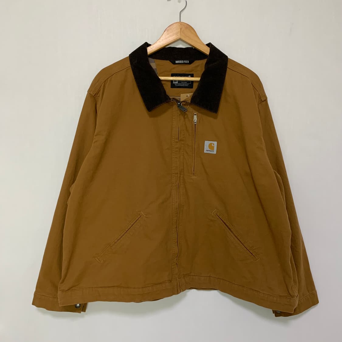 칼하트 빈티지 배색 카라 자켓 카멜 브라운 2XL XXL 루즈핏 상품이미지2