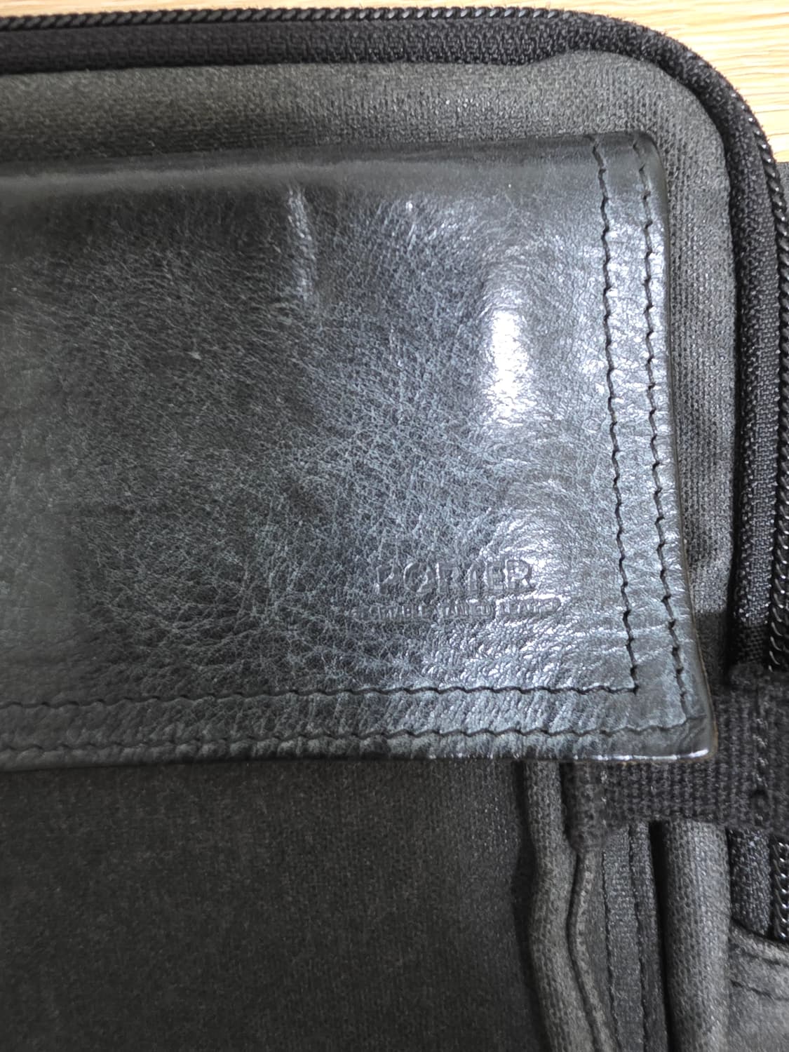 PORTER 블랙 가죽x캔버스 힙색 상품이미지2