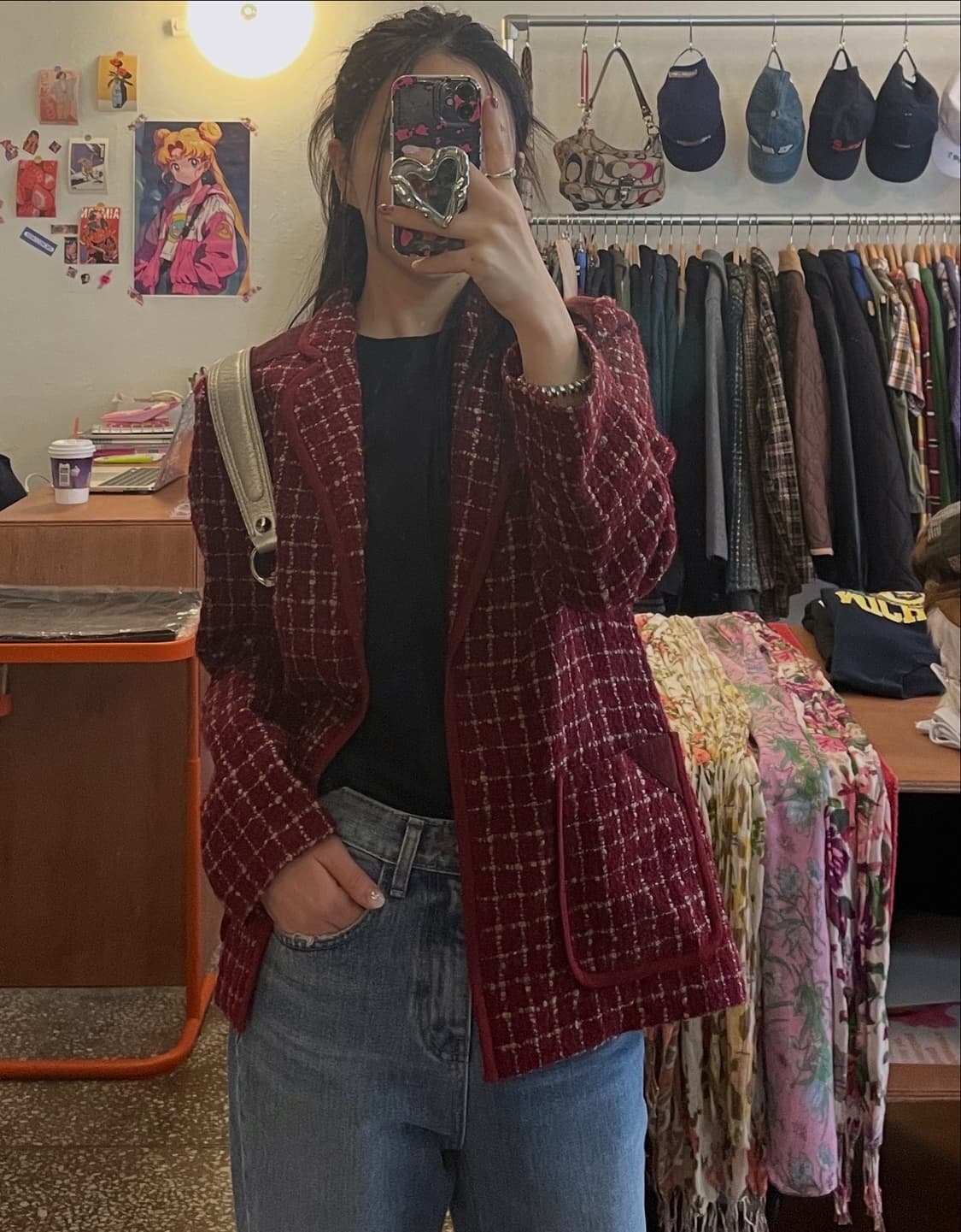 버건디 트위드 자켓 [무배] 상품이미지3