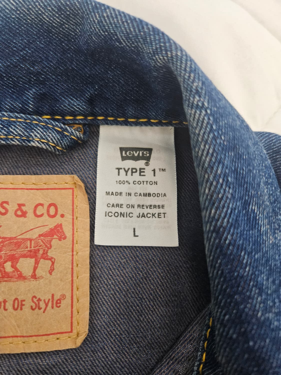 리바이스 타입1 청자켓 L 상품이미지3